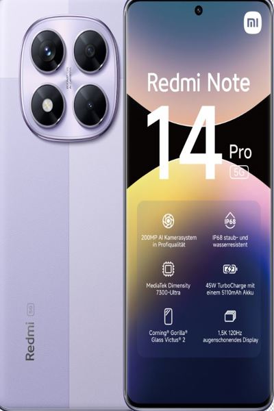 Xiaomi Redmi Note 14 Pro 256 Go - Violet lavande - Téléphone portable - 256 Go
