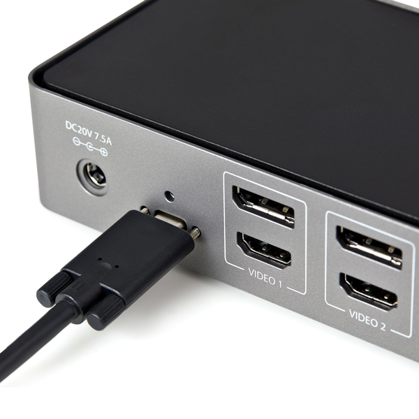 StarTech USB-C & USB-A Dock - Hybrid Universal Triple Monitor Laptop Docking Station DisplayPort & HDMI 4K 60Hz - 85W Power Delivery, 6x USB Hub, GbE, Audio - USB 3.1 Gen 2 10Gbps - Docking station - USB-C - 3 x HDMI, 3 x DP - GigE - 85 Watt - DK31C3HDPDUE