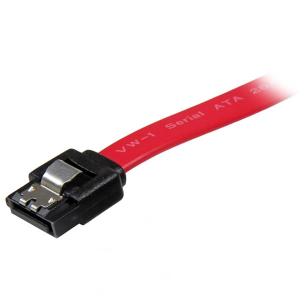 StarTech 18in Latching SATA Cable Red Male to Male - LSATA18