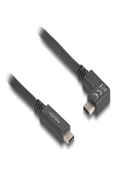 Delock USB-kabel - 24-stifts USB-C (hane) till 24-stifts USB-C (hane) vinklad - 80037