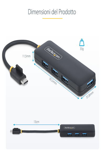 StarTech.com 4-Port USB-C Hub 5Gbps - H5C4A-USB-HUB