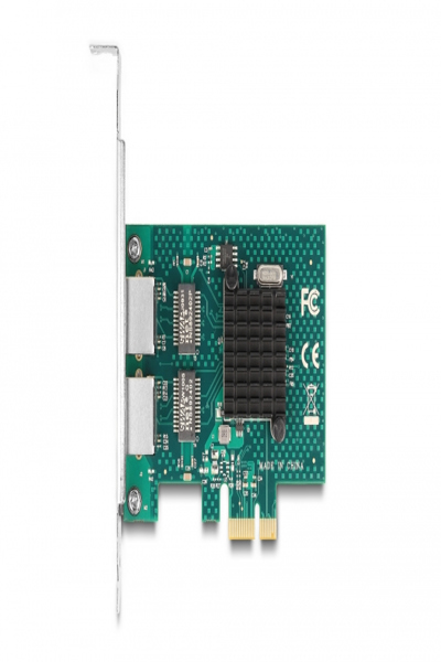 Delock PCI Express x1-kort till 2 x RJ45 Gigabit LAN BCM, PCIe, RJ-45, Hona, PCIe 2.0, Grå, PC - 88206