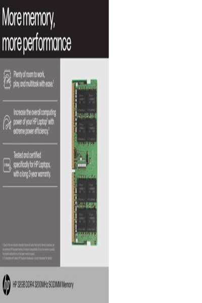HP 8GB 3200 SODIMM Memory: DDR4 - 8C4X8AA