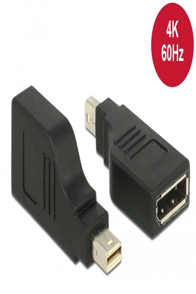 Delock Adapter mini Displayport 1.2 male > Displayport female 4K 90° turned - 65626