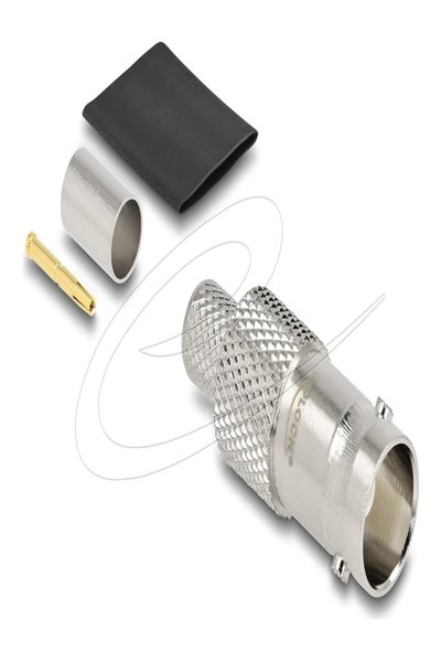 Delock BNC socket for crimping RG-6 with matching heat shrink tubing - 91775