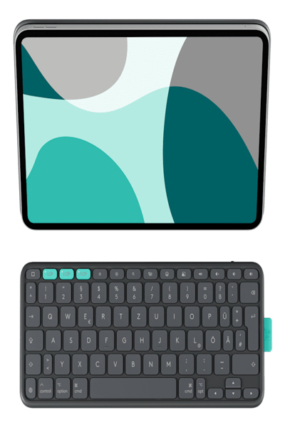 LOGITECH FLIP FOLIO - GRAPHITE - DEU KEYBOARD