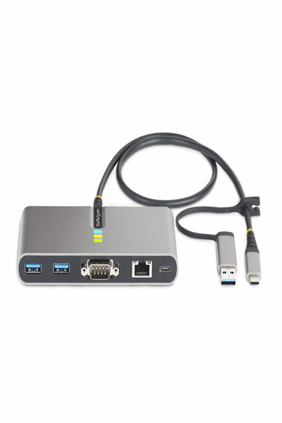 StarTech.com 2-Port USB-C/A Hub with GbE RS232 - 5G2A1SGBB-USB-C-HUB