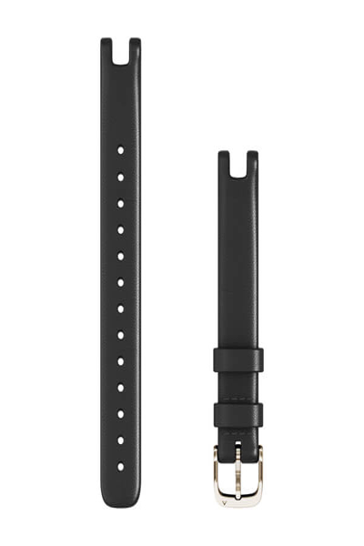 Bracelet de montre connectée Garmin Lily Bands, cuir noir