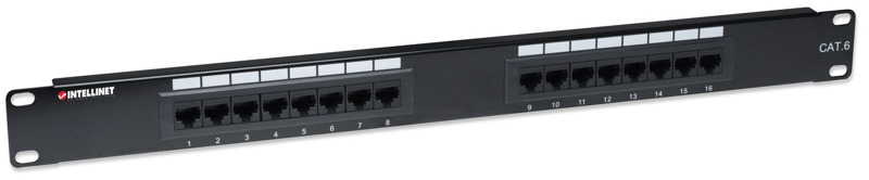 Cat6 Patch Panel - RJ-45 X 16 - Black - 1U - 519526