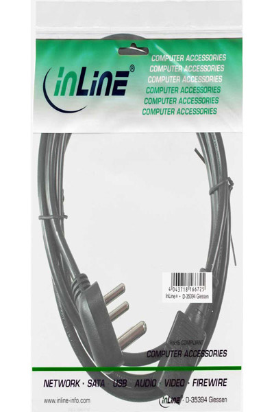 InLine Power Cable Type D South Africa to C13 1.8m - 16652R