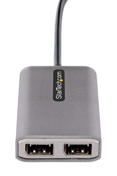 StarTech.com 2-portars USB-C MST-hubb, USB Type-C till 2x DisplayPort-adapter för flera bildskärmar för bärbar dator, Dual-DP upp till 4K 60Hz med DP 1.4 Alt-läge och DSC, HDR, 30 cm kabel, USB-bussdriven - MST14CD122DP