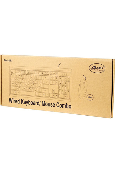 Inter-Tech KM-3149R - Taille standard (100 %) - Filaire - USB - QWERTY - Noir - Souris incluse