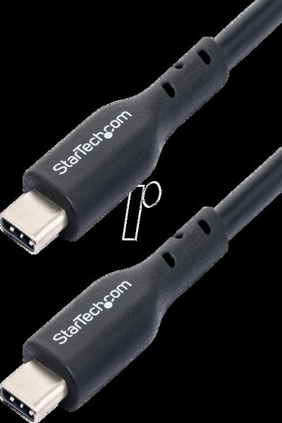 StarTech.com 1 m (3 fot) USB C-laddningskabel, USB-C-kabel, USB 2.0 Typ-C-laddkabel för bärbar dator, 60 W 3 A strömförsörjning, TPE-mantel, USB-C-dataöverföringskabel, M/M - USB2CC1MNC
