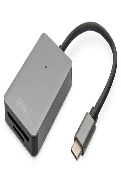 DIGITUS USB-C-kortläsare, 2 portar, hög hastighet - DA-70333