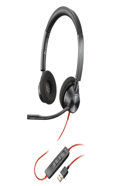 Poly Blackwire 3320 Microsoft Teams Certified USB-A Headset - Wired - Office/Call center - 130 g - Headset - Black