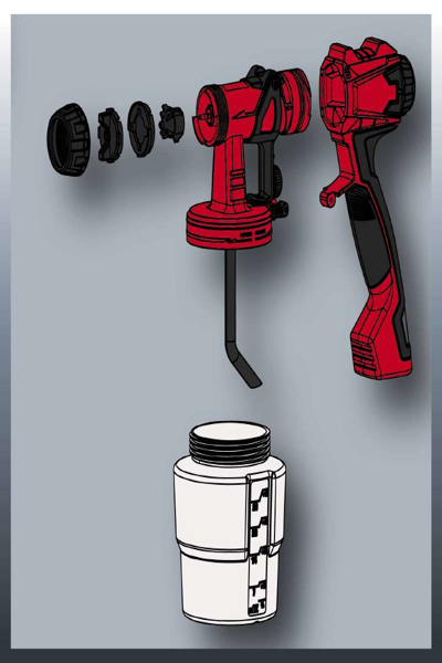 Pistolet à peinture Einhell TC-SY 600 S - 0,8 L - 1 l/min - 3,5 m