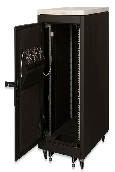 DIGITUS 483 mm (19") SOUNDproof rack - Freestanding rack - 17U - 1000 kg - Key lock - 138 kg - Black - DN-19 17U-SO-M