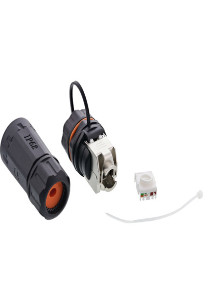 Kit de couplage InLine Cat.6A - étanche IP68 - 2x RJ45 F/F - 1:1