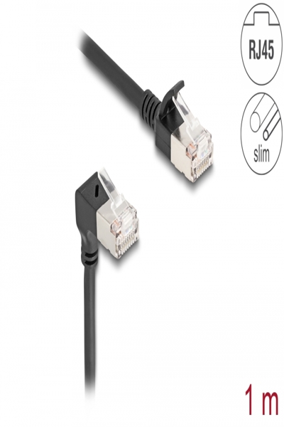Câble patch Delock - RJ-45 (M) coudé vers le bas vers RJ-45 (M) droit