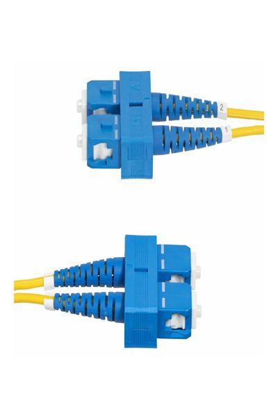 StarTech.com 2m (6.6ft) SC to SC (UPC) OS2 Single Mode Duplex Fiber Optic Cable, 9/125µm, Laser Optimized, 40G/100G Zipcord, Bend Insensitive, Low Insertion Loss - SMDOS2SCSC2M