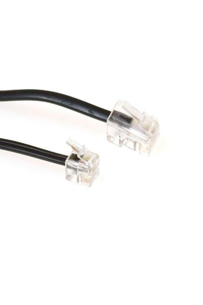 ACT Black 3 meter flat telephone cable with RJ11 and RJ45 connectors - 3 m - RJ-11 - RJ-45 - Black - Male - Male