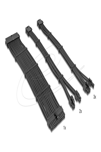 Delock PSU Extension Cable Set 6-piece Sleeved - 84541