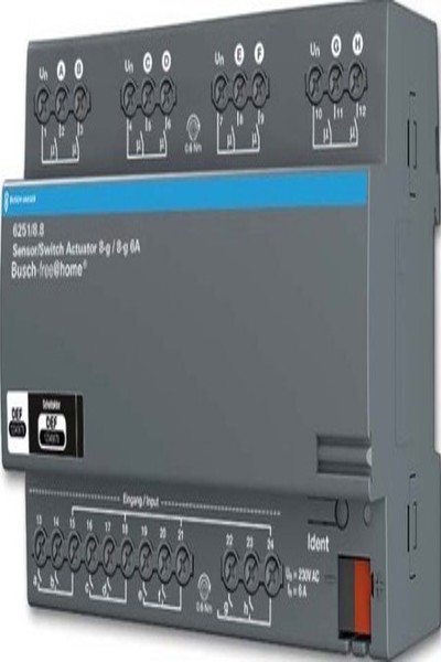 BUSCH JAEGER 6251/8.8 Connecteur rail DIN 8 canaux gris