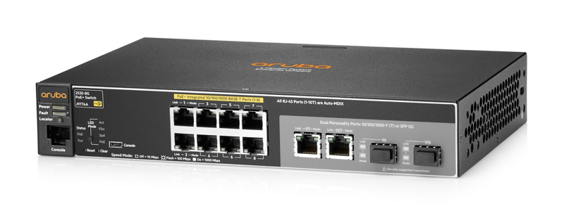 HPE Aruba 2530-8G-PoE+ Managed Switch - J9774A