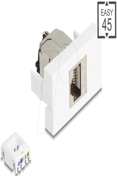 Delock Easy 45 Modul RJ45 Buchse zu LSA Cat.6a STP mit Verschlussclip und - 90905