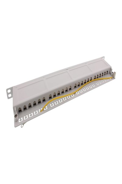 Panneau de brassage en ligne 19" Cat.6A 24 ports 0,5U gris clair RAL7035