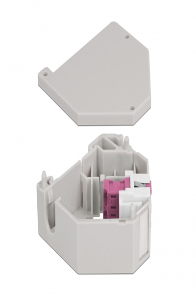 Delock DIN Rail Adapter with Keystone LC Duplex Female to LC Duplex Female Violet - Grey/White - Plastic - 87195
