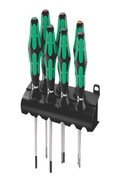 Jeu de tournevis d'atelier Wera 7 pièces 335/350/367/7 Lasertip avec fente