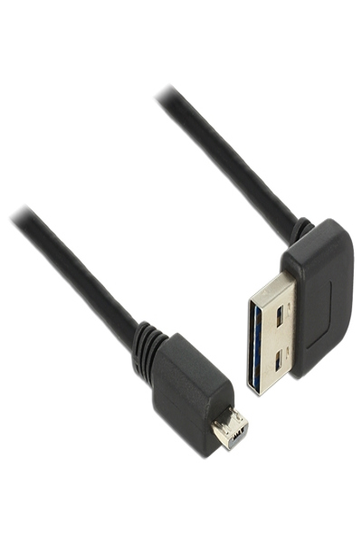 Delock Easy - Câble USB - USB (M) coudé haut/bas, réversible vers Micro-USB Type B (M)
