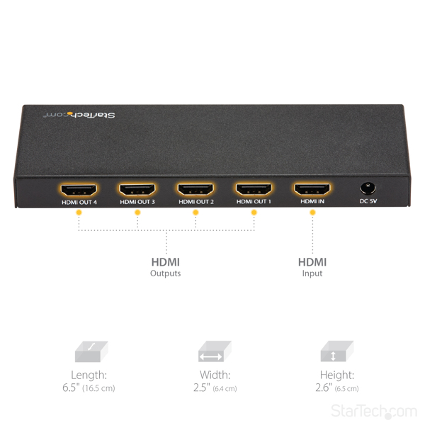 StarTech 4-Port HDMI Splitter 4K - ST124HD202