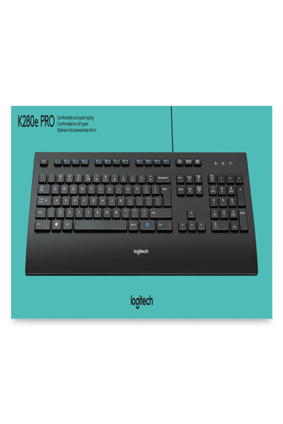 Logitech Keyboard K280e for Business - Full-size (100%) - Wired - USB - AZERTY - Black - 920-005210