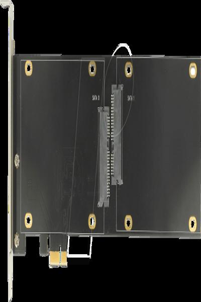 Delock PCI Express x1-kort för 2 x SATA-hårddiskar/SSD - 90348