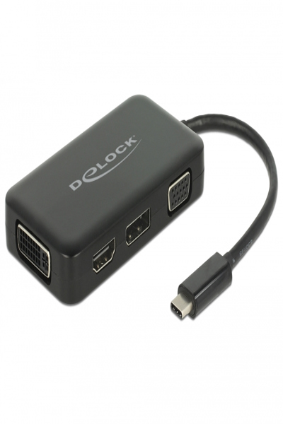 Delock 63929 - USB Type-C Docking Station - DVI/DP/HDMI/VGA - Black - 63929