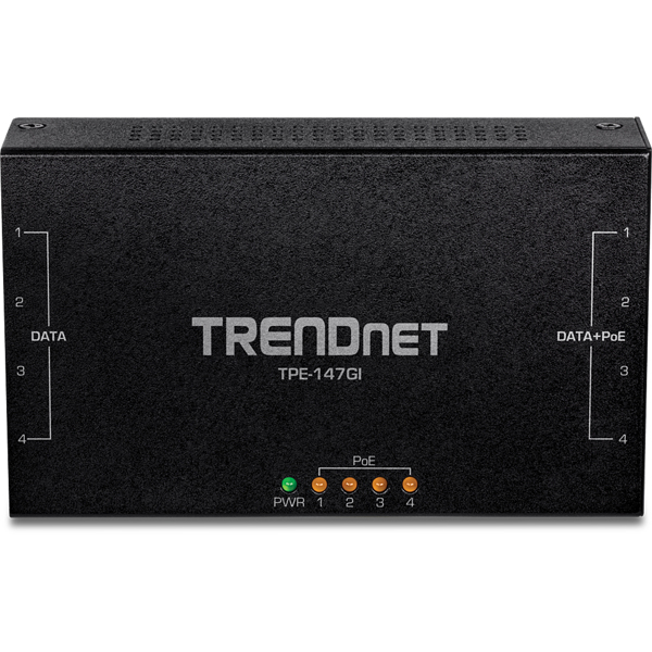TRENDnet 65W 4-PORT GIGABIT POE+ INJECTOR - TPE-147GI