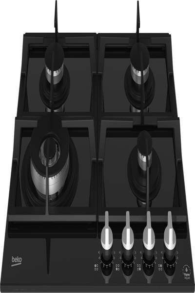 BEKO HILW64325SB, Black, Built-in, 59 cm, Gas, Glass, 4 zone(s) - HILW64325SB