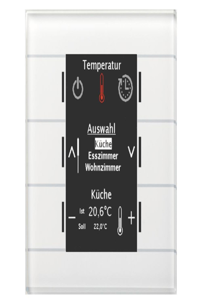 Centre de contrôle MDT BE-GBZW.01 écran couleur intelligent en verre blanc