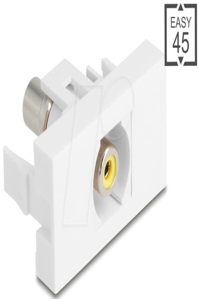 Delock Easy 45 Modul Cinch Buchse zu gelb weiÃƒÅ¸ - 90856