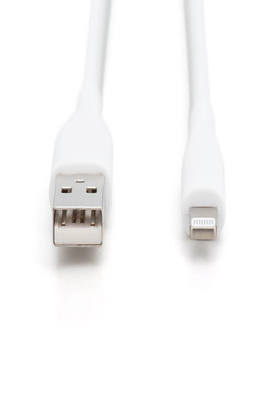 DIGITUS Lightning silikonanslutningskabel, USB-A - Lightning 0,5m, vit - AK-600108-005-W