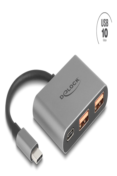 Delock USB Hub 10 Gbps mit Type-C zu 1 x+ 2 - 64337