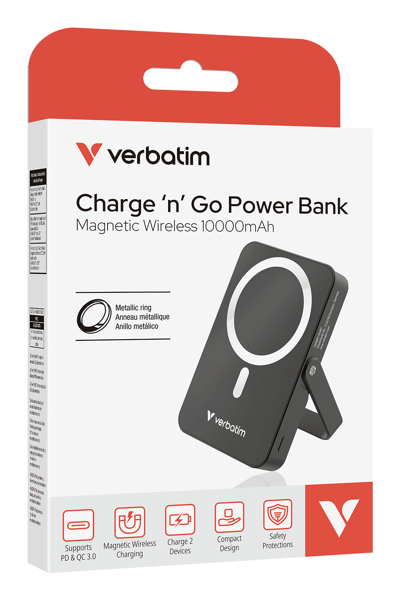 Verbatim mag WIREL Power Bank 10000GREEN - Charger - Lithium-Polymer - 32264