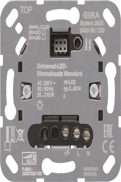 Variateur d'intensité GIRA 540000 S3000 Uni-LED. standard