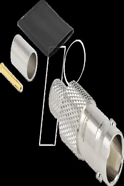Delock BNC socket for crimping RG-6 with matching heat shrink tubing - 91775