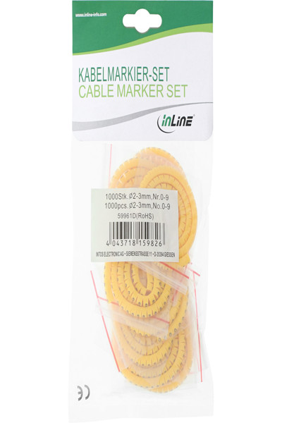 Marqueur de câble en ligne 5,2 mm à 10 mm n° 0-9 1000 pièces.