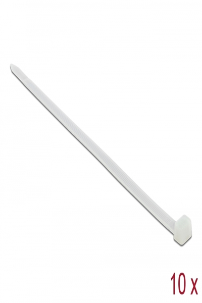 Collier de serrage Delock - 1,22 m - blanc (lot de 10)