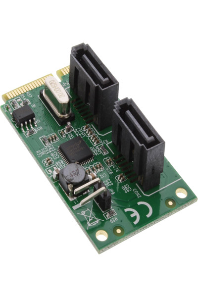 Carte Mini-PCIe 2.0 en ligne 2x SATA 6 Gbit/s RAID 0 / 1 / SPAN