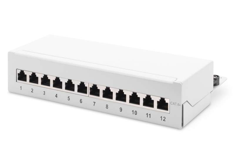 DIGITUS Desktop Cat6A skärmad patchpanel 12-portar - DN-91612SD-EA-G